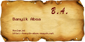 Banyik Absa névjegykártya